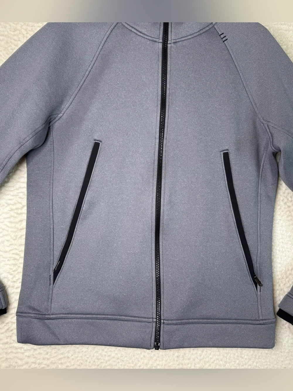 Lululemon Baker Day Thermo Fleece Hoodie Full Zip Jacket Grey Men's Size Medium - Picture 4 of 12